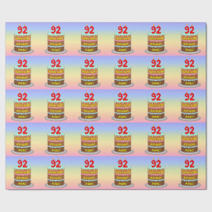 92nd Birthday: Fun Cake and Candles + Custom Name Wrapping Paper