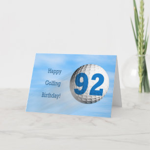 92nd birthday golfing card