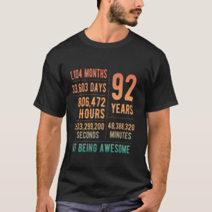 92nd Birthday Men Women Funny 92 Years Old T-Shirt