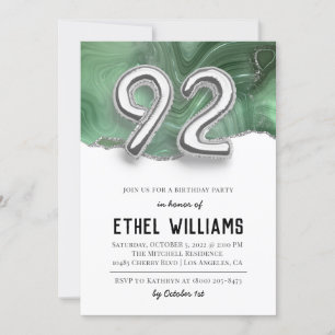 92nd Birthday Party Invitation
