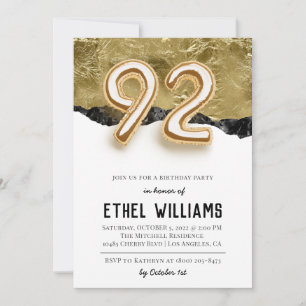 92nd Birthday Party Invitation