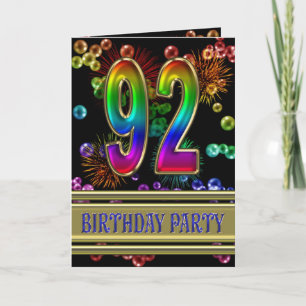 92nd Birthday party Invitation