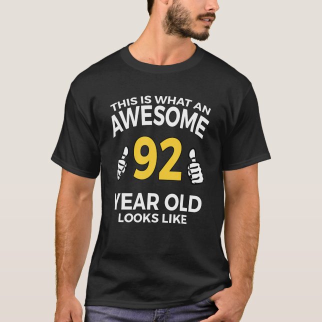 92Nd Birthday T Awesome 92 Years Old Gifts T-Shirt (Front)