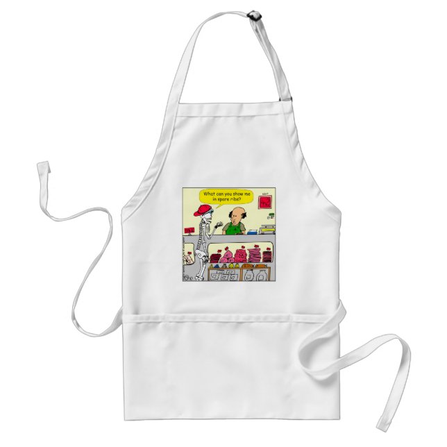 932 Skeleton at butcher and spare ribs cartoon Standard Apron (Front)