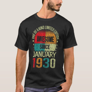 93 Year Awesome Since January 1930 Vintage 93rd Bi T-Shirt