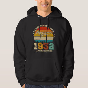 93 Year Old 1932 Awesome Since 93rd Birthday Gift Hoodie