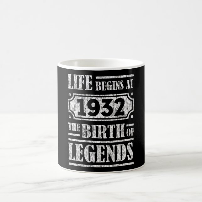 93 Year Old 1932 Birth Of Legend 90th Birthday Coffee Mug (Center)