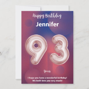 93 year old Happy Birthday card