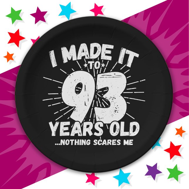 93 Year Old Sarcastic Meme Funny 93rd Birthday Paper Plate (Creator Uploaded)