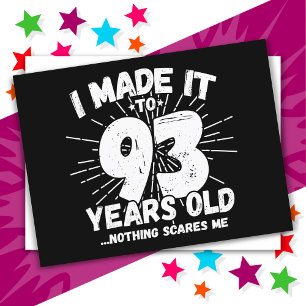 93 Year Old Sarcastic Meme Funny 93rd Birthday Postcard