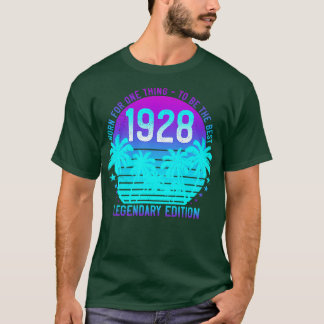 93rd Birthday 1928 Vintage Aesthetic Sunset Palm 9 T-Shirt