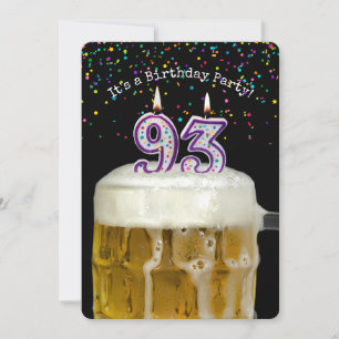 93rd Birthday Candle Party Invitation