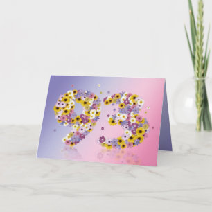 93rd birthday card with flowery letters
