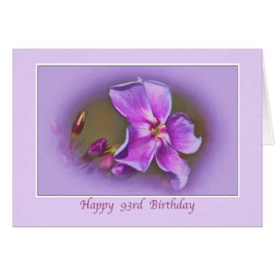 93rd Birthday Card with Pink and Lavender Florals