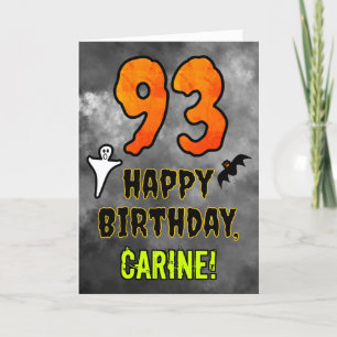 93rd Birthday: Eerie Halloween Theme + Custom Name Card