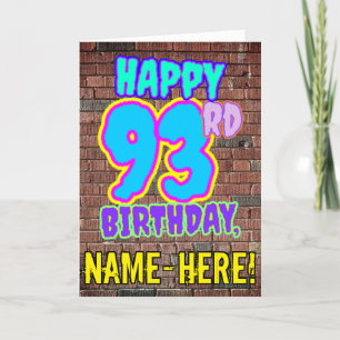 93rd Birthday - Fun, Urban Graffiti Inspired Look Card