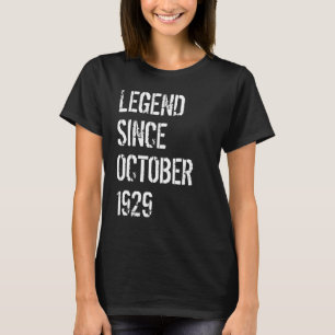 93rd Birthday Men Women Legend Since October 1929 T-Shirt