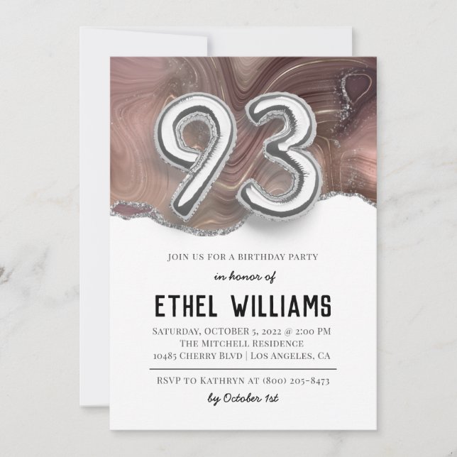 93rd Birthday Party Invitation (Front)