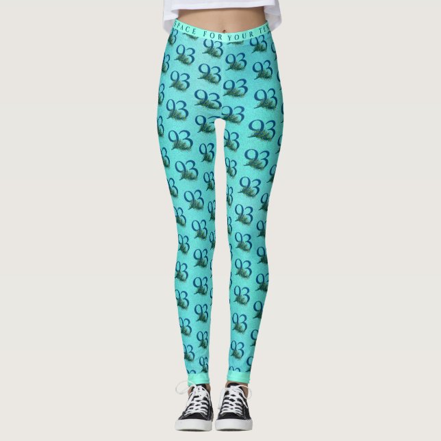 93rd Birthday Peacock Feathers Leggings (Front)