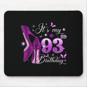 93rd Birthday Pink 93 Years Old Birthday Queen Mouse Pad