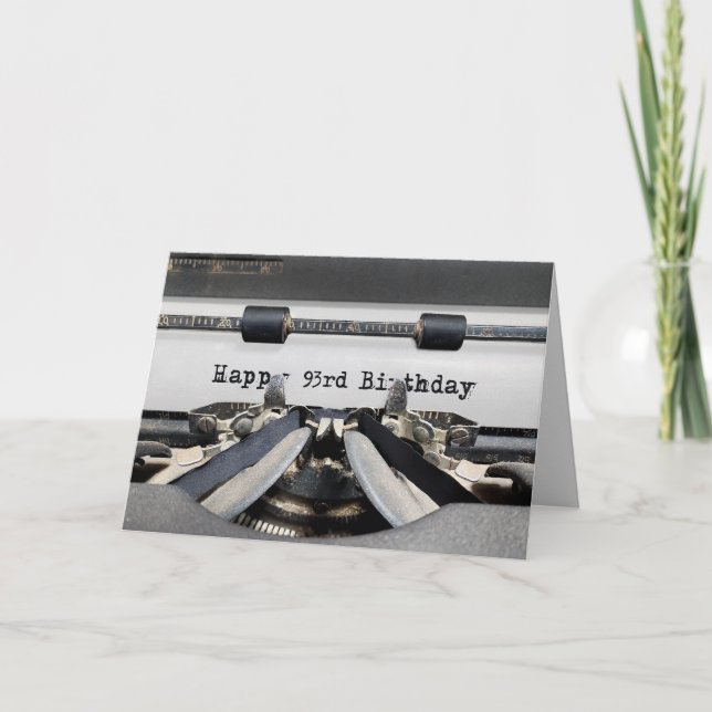 93rd Birthday Retro Typewriter Card (Front)