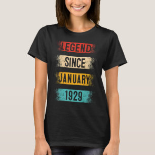 93rd Birthday Retro Vintage Legend Since January 1 T-Shirt