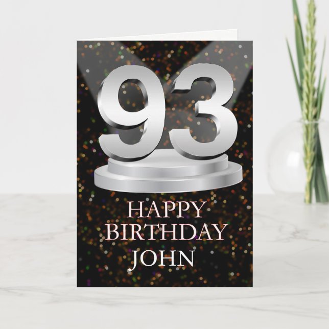 93rd Birthday Spotlights Add A Name Card (Front)