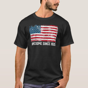 93rd Birthday Vintage Usa Flag Awesome Since 1929 T-Shirt