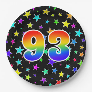 93rd Event: Bold, Fun, Colourful Rainbow 93 Paper Plate