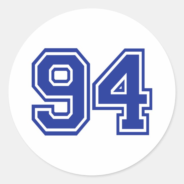 94 - number classic round sticker (Front)