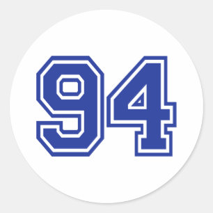 94 - number classic round sticker