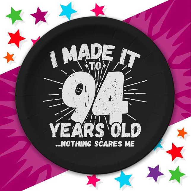 94 Year Old Sarcastic Meme Funny 94th Birthday Paper Plate (Creator Uploaded)