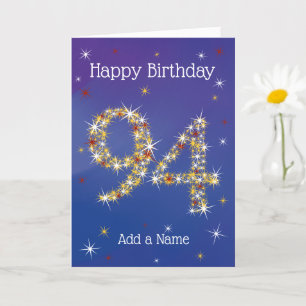 94th Birthday - 94 in Stars - Blue - Age 94 Card