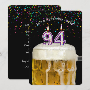 94th Birthday Candle Party Invitation