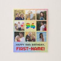 94th Birthday: Fun Rainbow #, Custom Name & Photos
