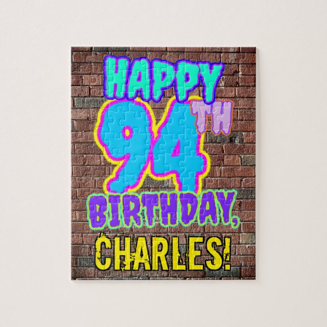 94th Birthday ~ Fun, Urban Graffiti Inspired Look Jigsaw Puzzle (Vertical)