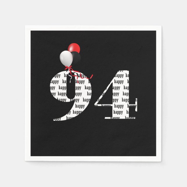 94th Birthday party balloons Napkin (Front)