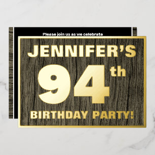 94th Birthday Party: Bold, Faux Wood Grain Pattern
