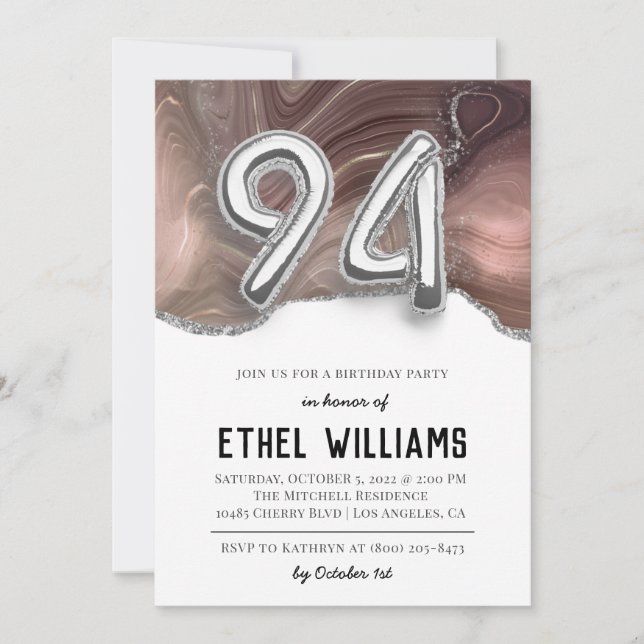 94th Birthday Party Invitation (Front)