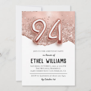 94th Birthday Party Invitation