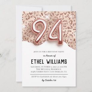 94th Birthday Party Invitation