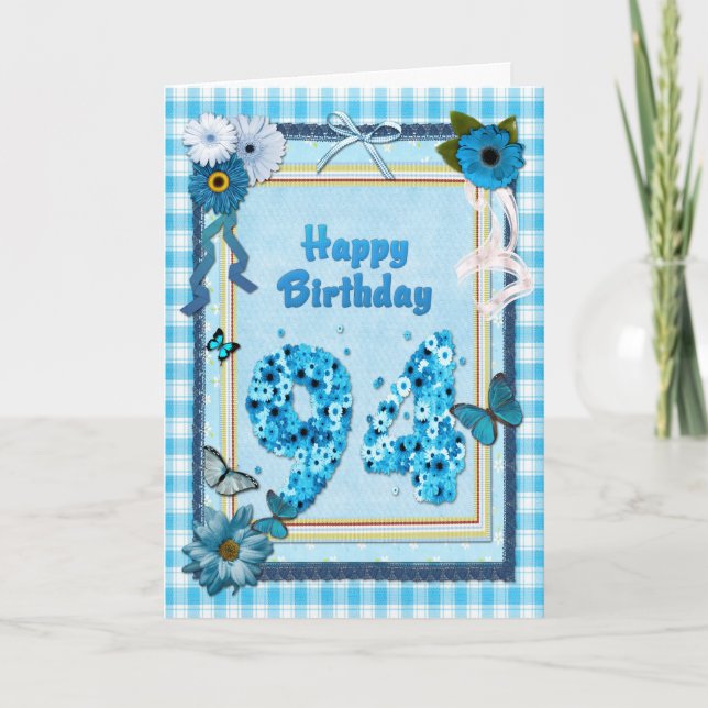 94th Birthday with a scrapbook effect Card (Front)