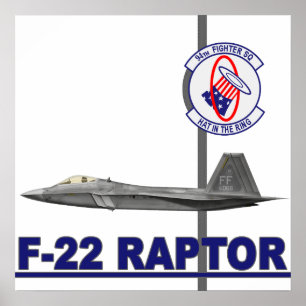 94th Fighter Squadron F-22 Raptor Print