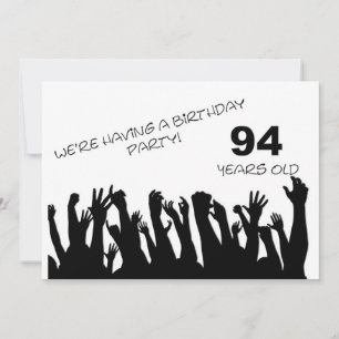 94th party invitation with cheering crowds