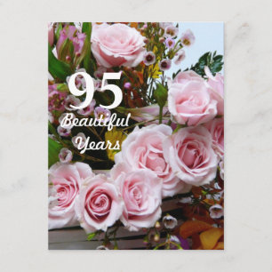 95 Beautiful Years!-Birthday Party/Pink Roses Invitation