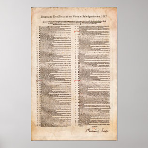 95 Theses of Martin Luther: Protestant Reformation Poster
