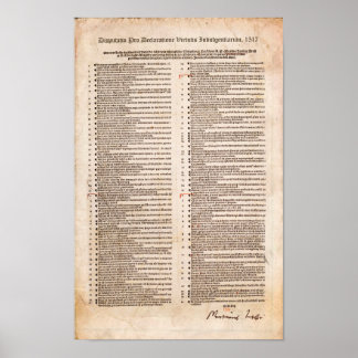 95 Theses of Martin Luther: Protestant Reformation Poster