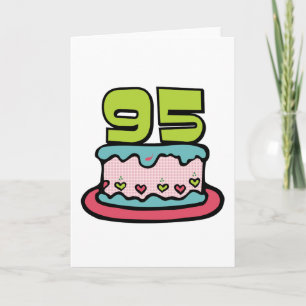 95 Year Old Birthday Cake Card
