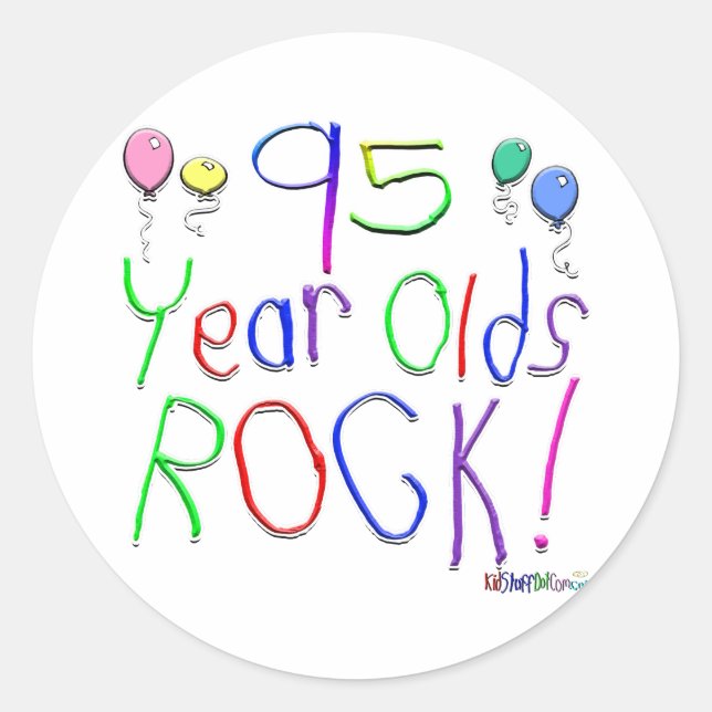 95 Year Olds Rock ! Classic Round Sticker (Front)