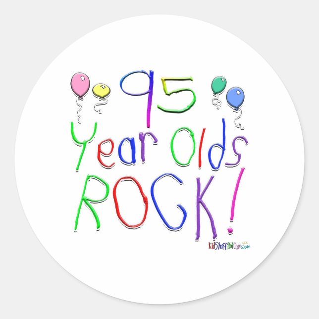 95 Year Olds Rock! Sticker (Front)